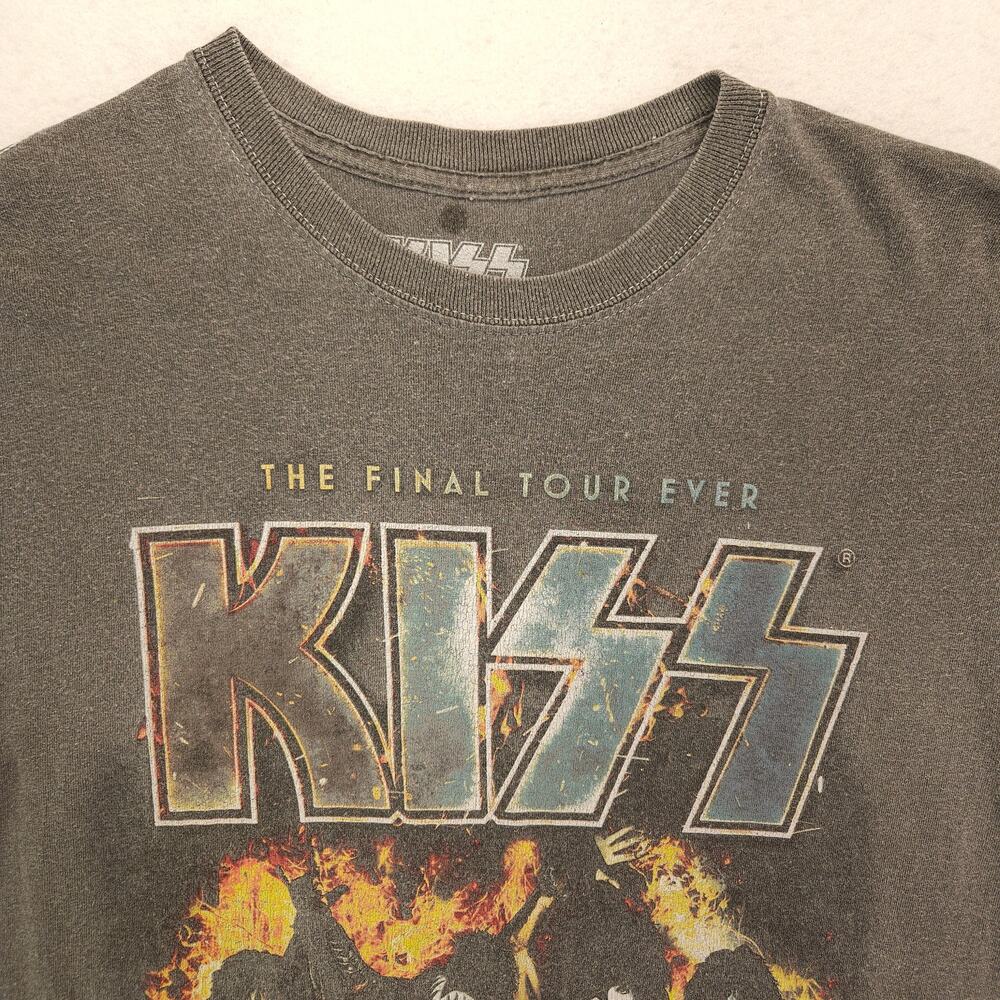 Kiss Band Graphic Short Sleeve Crew Neck T Shirt Mens Size Small S Gray